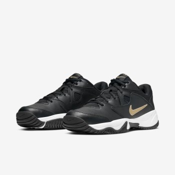 Nike Court Lite 2 - Férfi Teniszcipő - Fekete/Fehér/Metal Arany